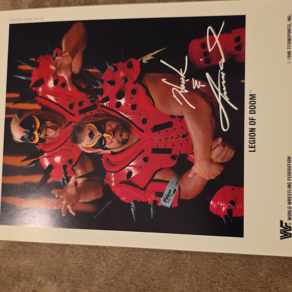 VINTAGE WWF Legion of Doom Hawk And Animal Signed Poster